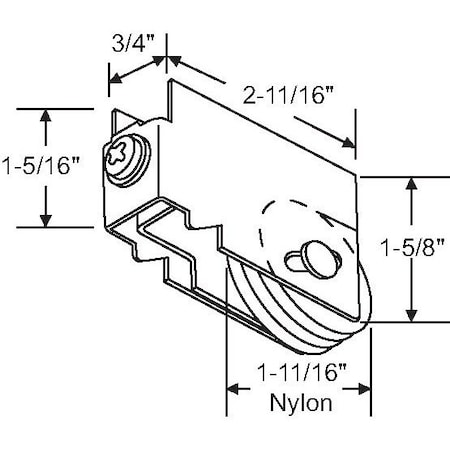 Strybuc Patio Door Roller Assembly 9-207N